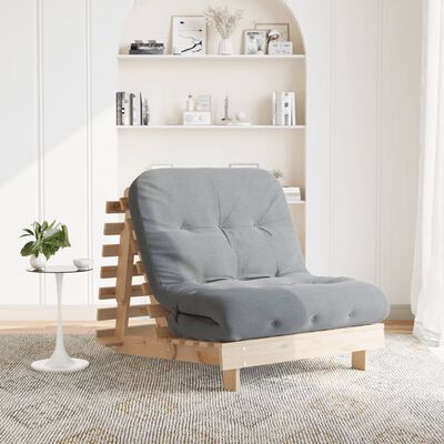 vidaXL Futon Schlafsofa mit Matratze 80x206x11 cm Massivholz Kiefer