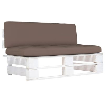 vidaXL Outdoor-Mittelsofa Paletten Kiefernholz Imprägniert Weiß