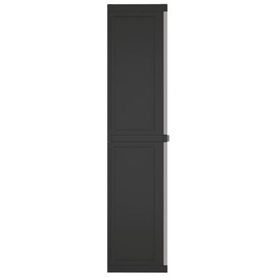 vidaXL Gartenschrank Grau und Schwarz 65x37x165 cm PP