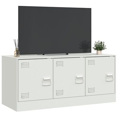 vidaXL TV-Schrank Weiß 99x39x44 cm Stahl