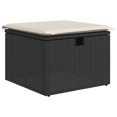 vidaXL 6-tlg. Garten-Sofagarnitur mit Kissen Schwarz Poly Rattan