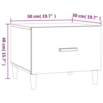 vidaXL Couchtisch Braun Eiche 50x50x40 cm Holzwerkstoff