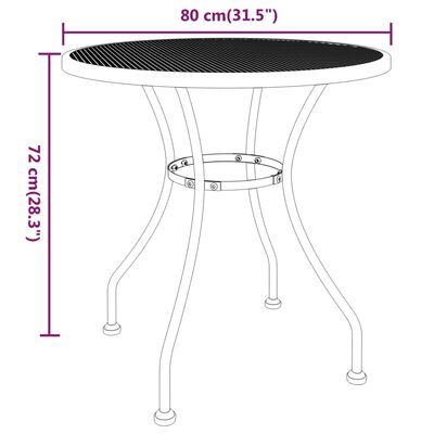 vidaXL 3-tlg. Garten-Essgruppe Streckmetall Anthrazit