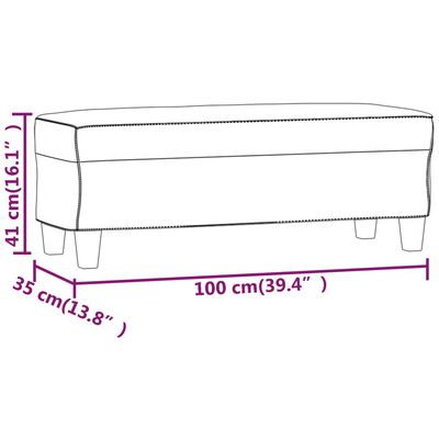 vidaXL Sitzbank Cappuccino-Braun 100x35x41 cm Kunstleder