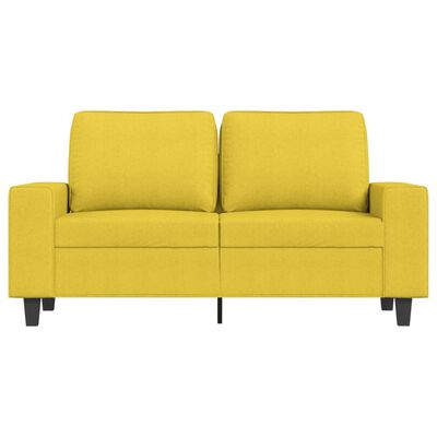 vidaXL 2-Sitzer-Sofa Hellgelb 120 cm Stoff