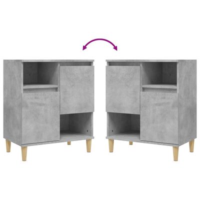 vidaXL Sideboards 2 Stk. Betongrau 60x35x70 cm Holzwerkstoff