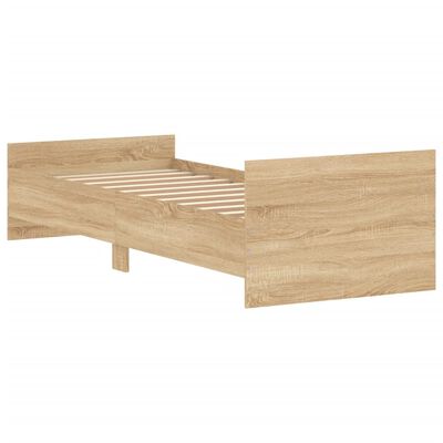 vidaXL Bettgestell ohne Matratze Sonoma-Eiche 75x190 cm Holzwerkstoff