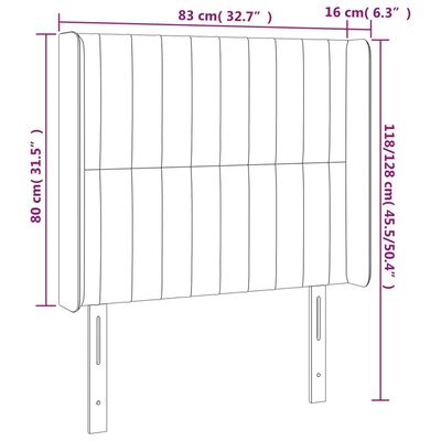 vidaXL Kopfteil mit Ohren Dunkelgrün 83x16x118/128 cm Samt