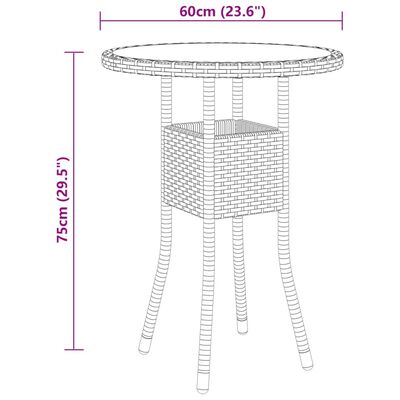 vidaXL 3-tlg. Garten-Essgruppe Poly Rattan Grau