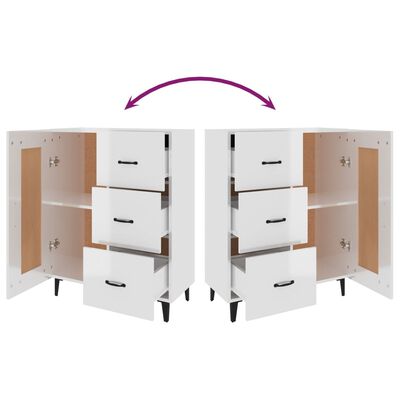 vidaXL Sideboard Hochglanz-Weiß 69,5x34x90 cm Holzwerkstoff