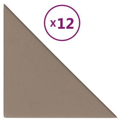 vidaXL Wandpaneele 12 Stk. Cappuccino 30x30 cm Kunstleder 0,54 m²