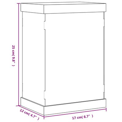 vidaXL Vitrine Transparent 17x12x25 cm Acryl