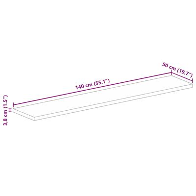 vidaXL Tischplatte 140x50x3,8 cm Rechteckig Altholz Massiv