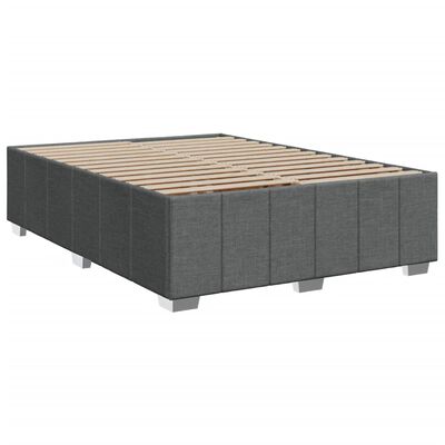 vidaXL Boxspringbett mit Matratze Dunkelgrau 140x200 cm Stoff