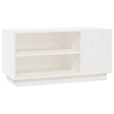 vidaXL TV-Schrank Weiß 80x35x40,5 cm Massivholz Kiefer