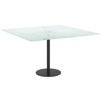 vidaXL Tischplatte Weiß 70x70 cm 6 mm Hartglas in Marmoroptik