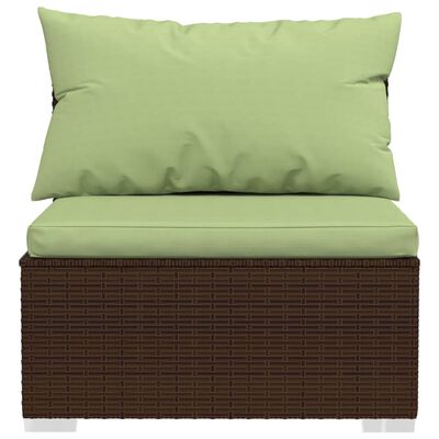 vidaXL 11-tlg. Garten-Lounge-Set mit Kissen Poly Rattan Braun