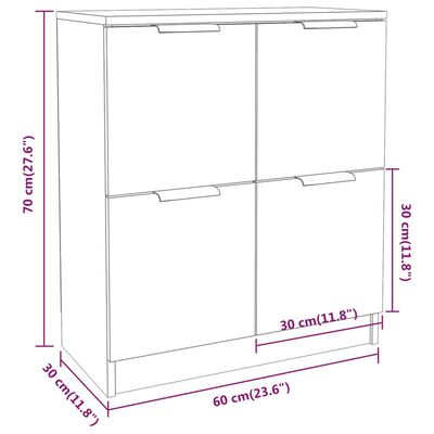 vidaXL Sideboard Weiß 60x30x70 cm Holzwerkstoff