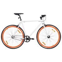 vidaXL Fahrrad mit Festem Gang Weiß und Orange 700c 55 cm