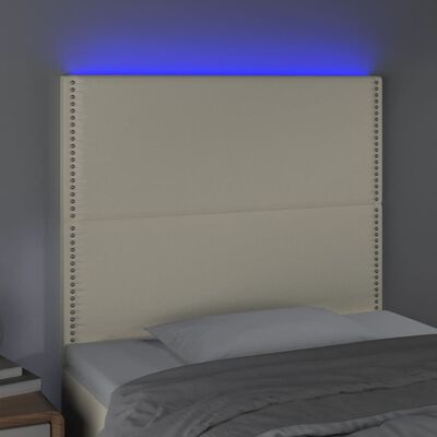 vidaXL LED Kopfteil Creme 100x5x118/128 cm Kunstleder