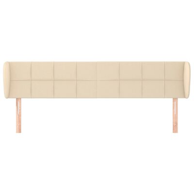 vidaXL Kopfteil mit Ohren Creme 163x23x78/88 cm Stoff