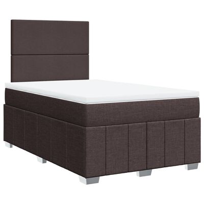 vidaXL Boxspringbett mit Matratze Dunkelbraun 120x190 cm Stoff