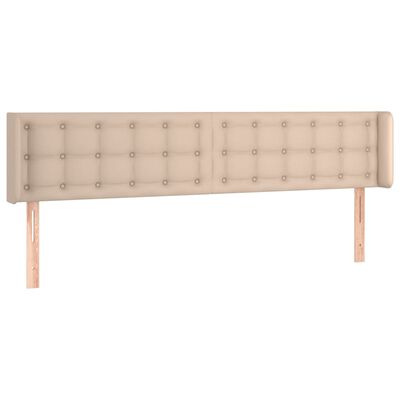 vidaXL Kopfteil mit Ohren Cappuccino-Braun 183x16x78/88 cm Kunstleder