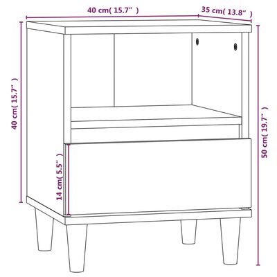 vidaXL Nachttische 2 Stk. Weiß 40x35x50 cm