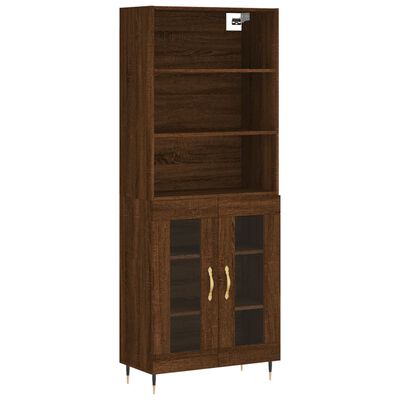 vidaXL Highboard Braun Eichen-Optik 69,5x34x180 cm Holzwerkstoff