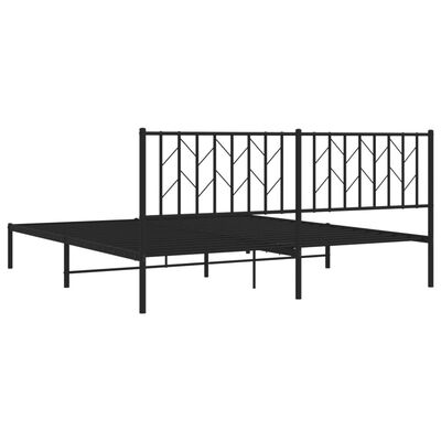 vidaXL Bettgestell mit Kopfteil Metall Schwarz 183x213 cm