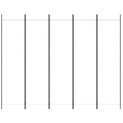 vidaXL 5-tlg. Paravent Weiß 250x200 cm Stoff