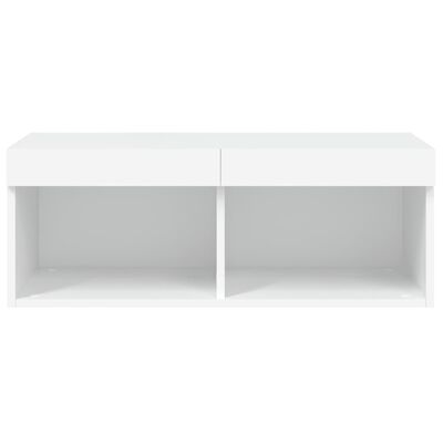 vidaXL TV-Schrank mit LED-Leuchten Weiß 80x30x30 cm