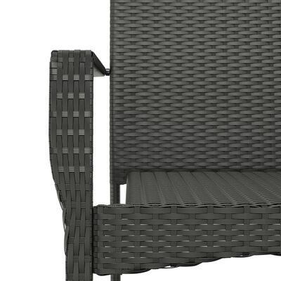 vidaXL 3-tlg. Garten-Essgruppe mit Kissen Schwarz Poly Rattan