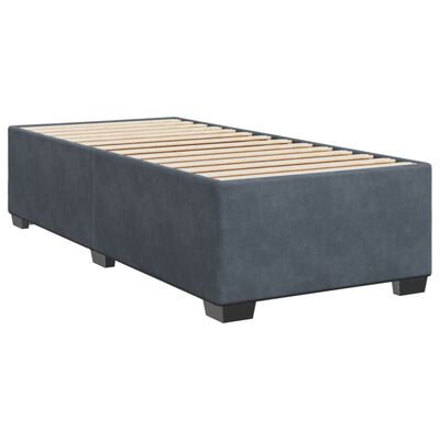 vidaXL Boxspringbett mit Matratze Dunkelgrau 80x200 cm Samt