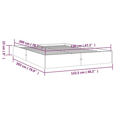 vidaXL Massivholzbett Honigbraun 120x200 cm