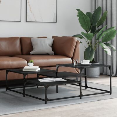 vidaXL Couchtisch Schwarz 107x107x40 cm Holzwerkstoff