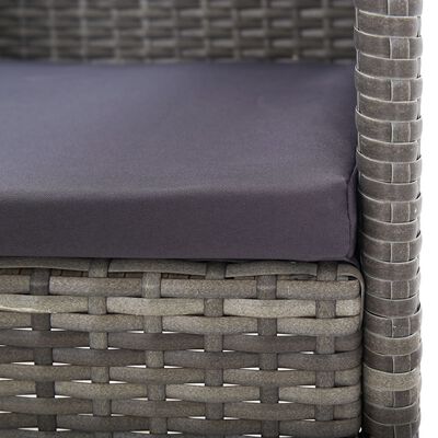 vidaXL Gartenstühle mit Kissen in Dunkelgrau 2 Stk. Grau Polyrattan