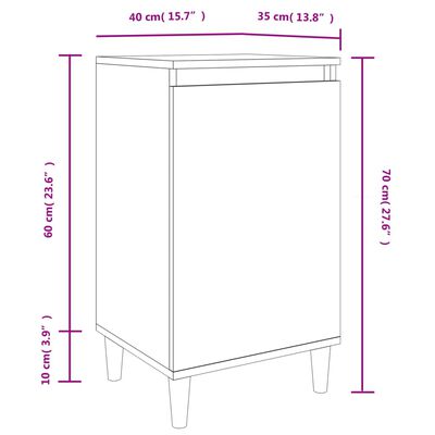 vidaXL Nachttisch Braun Eichen-Optik 40x35x70 cm Holzwerkstoff