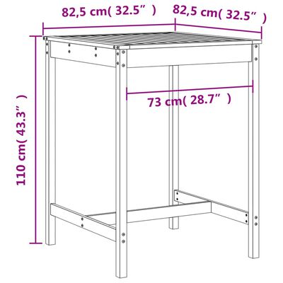 vidaXL 3-tlg. Gartenbar-Set Schwarz Massivholz Kiefer