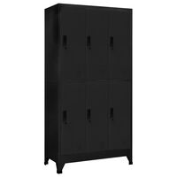 vidaXL Schließfachschrank Schwarz 90x45x180 cm Stahl