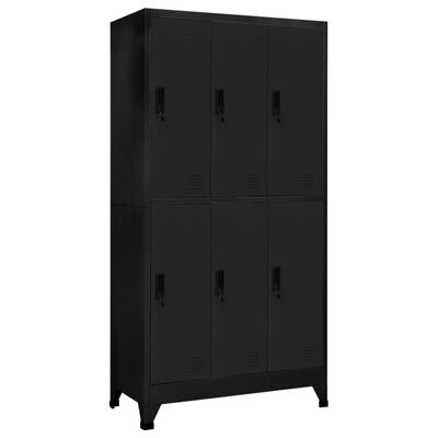 vidaXL Schließfachschrank Schwarz 90x45x180 cm Stahl