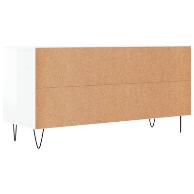 vidaXL TV-Schrank Hochglanz-Weiß 102x36x50 cm Holzwerkstoff