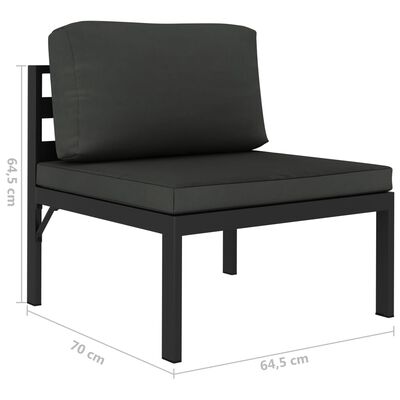 vidaXL 6-tlg. Garten-Lounge-Set mit Kissen Aluminium Anthrazit