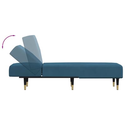 vidaXL Chaiselongue Blau Samt