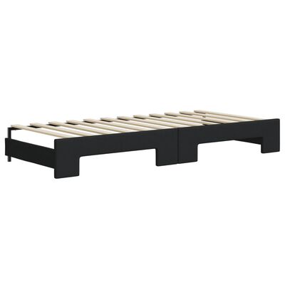 vidaXL Tagesbett Ausziehbar mit Schubladen Schwarz 100x200 cm Stoff