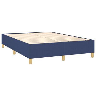 vidaXL Boxspringbett mit Matratze Blau 140x190 cm Stoff