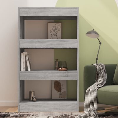 vidaXL Bücherregal/Raumteiler Grau Sonoma 60x30x103 cm Holzwerkstoff