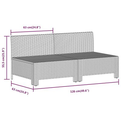 vidaXL 8-tlg. Garten-Lounge-Set mit Kissen Grau Poly Rattan