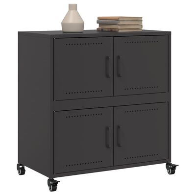 vidaXL Sideboard Schwarz 68x39x72 cm Stahl