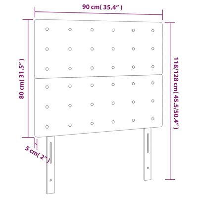 vidaXL LED Kopfteil Hellgrau 90x5x118/128 cm Stoff